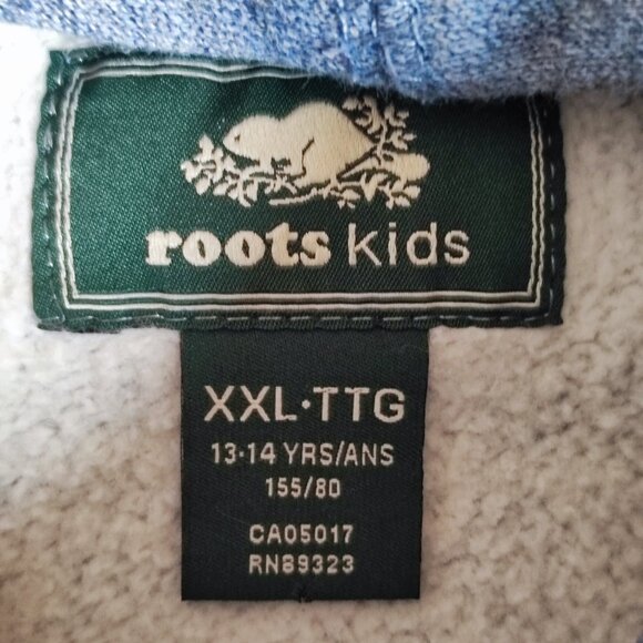 Roots Kids Athletics hoodie boys size XL blue and grey graphic design - Picture 4 of 10